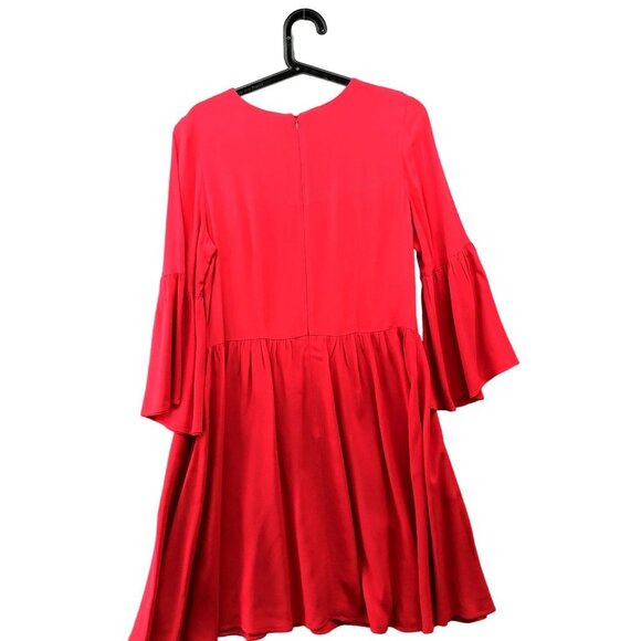 Tommy Hilfiger Bell Sleeve Dress Size 8 Red A Line Knee Length Formal Party - Picture 2 of 11